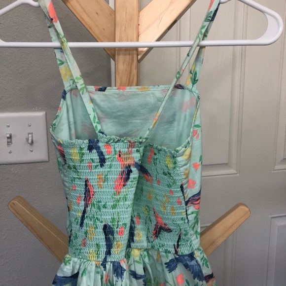 Teal multi colored bird dress. Size L (10/12). $10 - Picture 4 of 4
